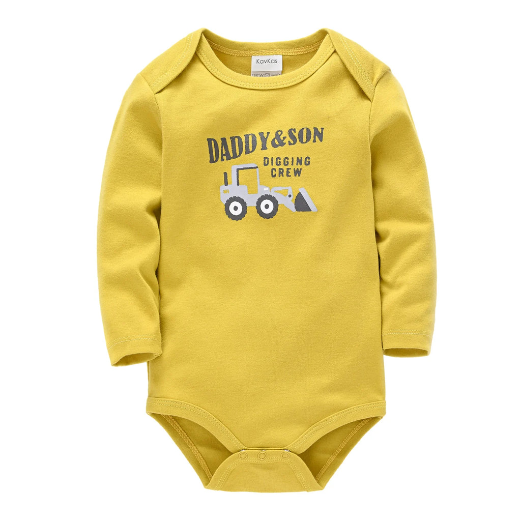 Baby Cotton Romper – Cartoon Long Sleeve, 3–12 Months
