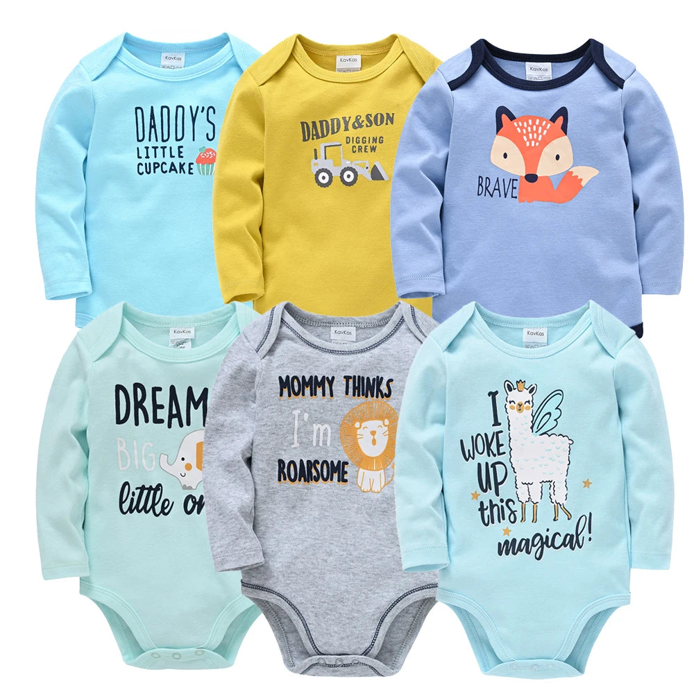 Baby Cotton Romper – Cartoon Long Sleeve, 3–12 Months